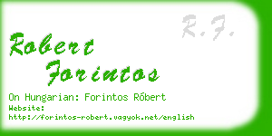 robert forintos business card